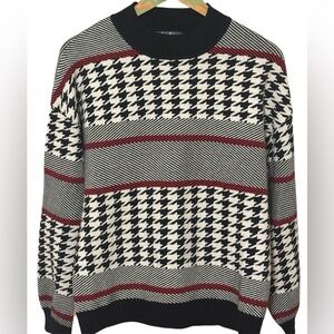 Classic Houndstooth Crewneck Sweater